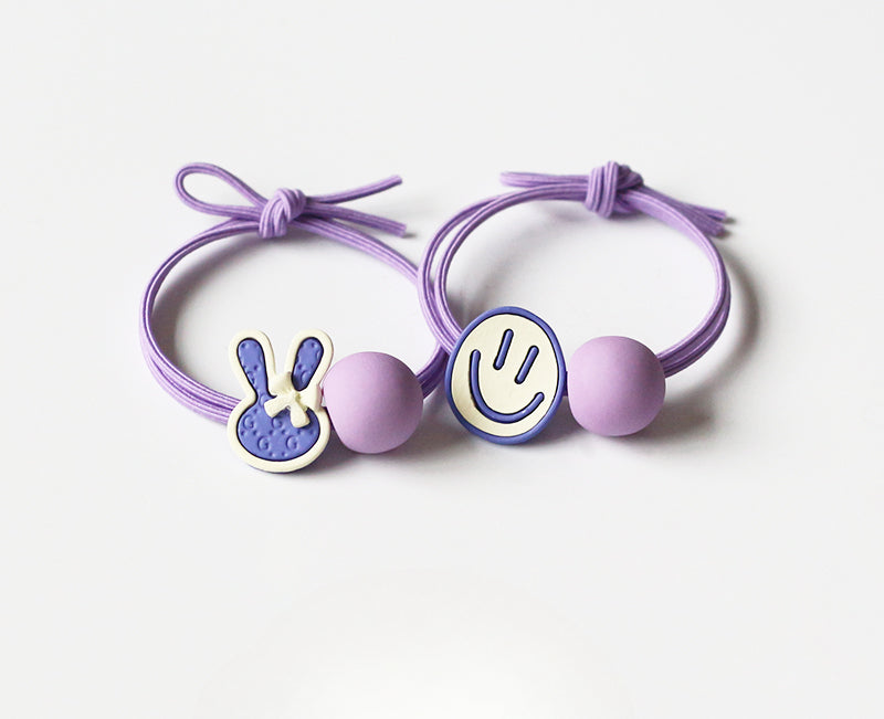 Periwinkle Blue Elastic Bands, Japanese and Korean Inspired Elegant Hair Ties for Women's Hair Loops