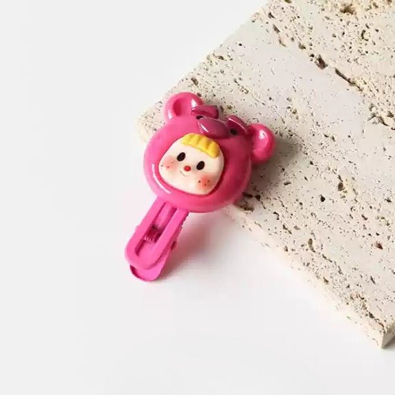Smiling Girl Hair Clips - 2024 New Cute Bang Clips, Exquisite Side Clips and Hairpins for Forehair