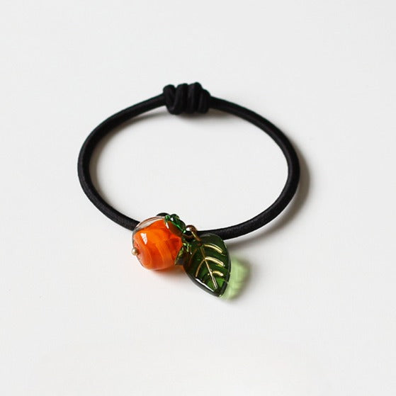 Persimmon Wish Bracelet Hair Tie - Cute Trendy Lucky Hair Accessory, New Simple and Elegant Small Elastic Hair Band