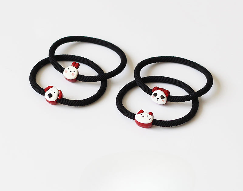 Cute Smiley Face Hair Tie - Korean Style Simple Elastic Band for Tying Hair, Girly Elastic Hair Holder