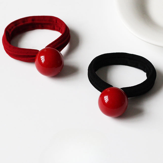 Red Hair Tie Stylish Hairband High Elasticity Durable Simple Design For Women Elegant Hair Rope