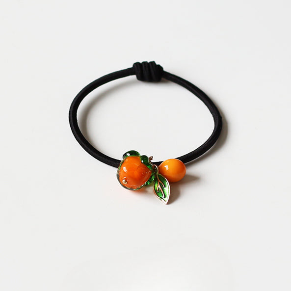 Persimmon Wish Bracelet Hair Tie - Cute Trendy Lucky Hair Accessory, New Simple and Elegant Small Elastic Hair Band