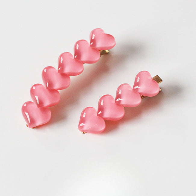 Crystal Heart Hair Clip New Cute Bangs Clip Women Side Hair Accessory