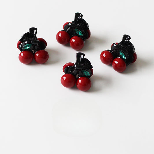 Cherry Small Claw Clip for Women, 2024 New High-end Hair Clip, Back-of-the-head Clip for Half-up Hairstyles with Thin Hair