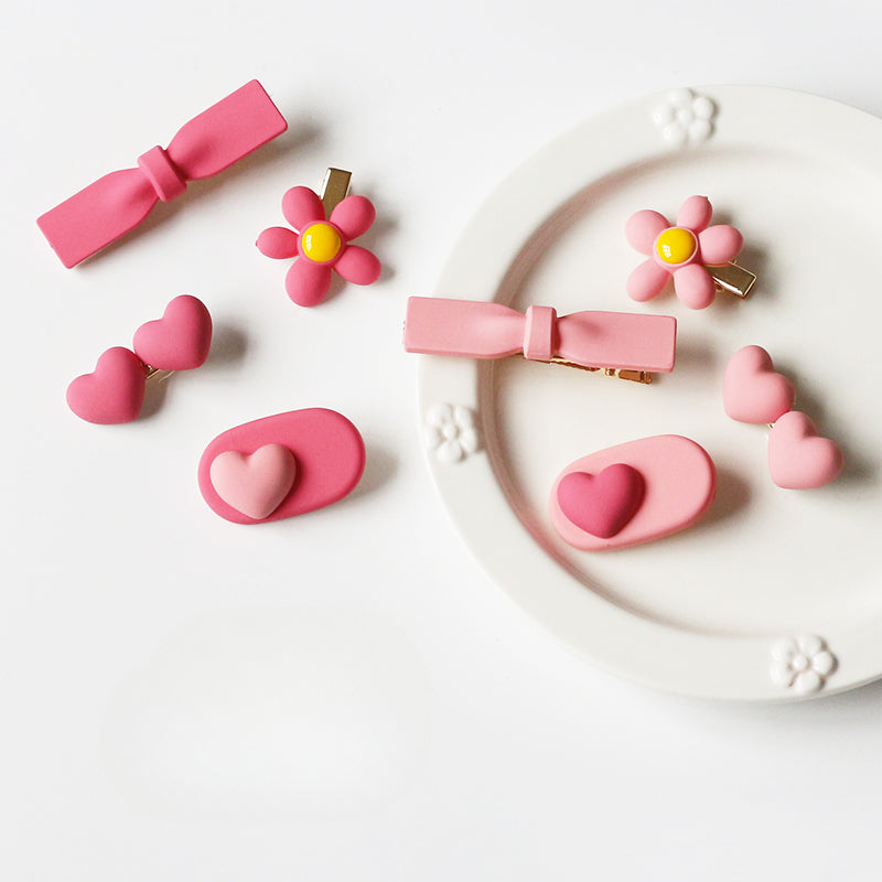 Pink Hair Clip Cute Side Accessory Playful Design For Women Girly Hairpin
