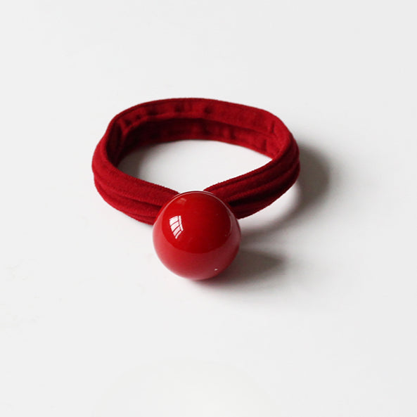 Red Hair Tie Stylish Hairband High Elasticity Durable Simple Design For Women Elegant Hair Rope