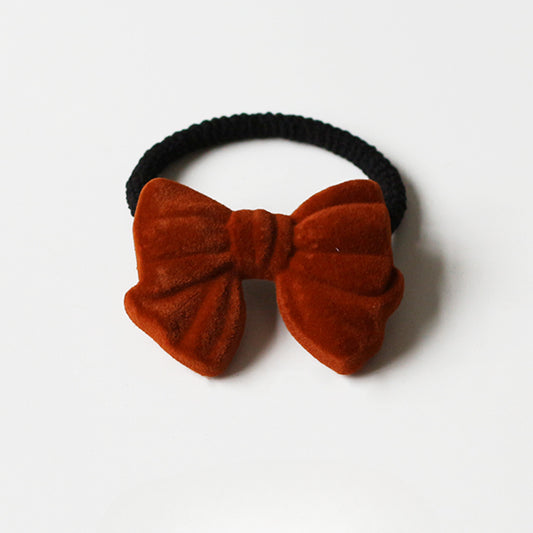 Velvet Bow Hair Tie - New Elegant Red Hair Band, Trendy Forest Style Elastic for Women's Hair Ties