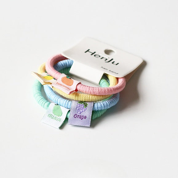 Set Of Four Hair Ties, Cream-Colored And Cute For Women To Tie Hair