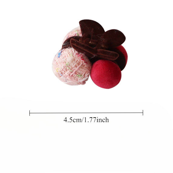 Cherry Pom-Pom Hair Clips, Cute And Stylish For Women To Style Hair In Winter