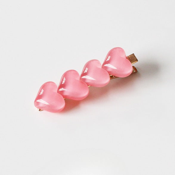Crystal Heart Hair Clip New Cute Bangs Clip Women Side Hair Accessory