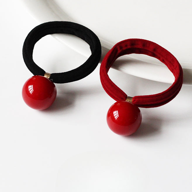 Red Hair Tie Stylish Hairband High Elasticity Durable Simple Design For Women Elegant Hair Rope