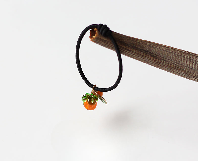 Persimmon Wish Bracelet Hair Tie - Cute Trendy Lucky Hair Accessory, New Simple and Elegant Small Elastic Hair Band