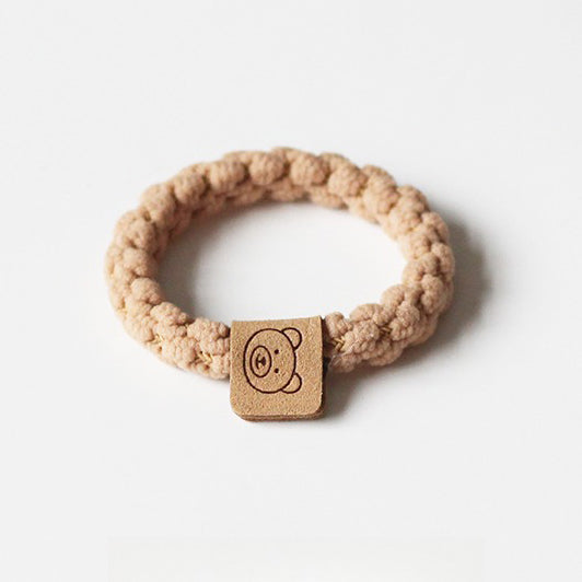 Brown small hair tie for women, trendy hairband for ponytails, high elasticity thick hair loop