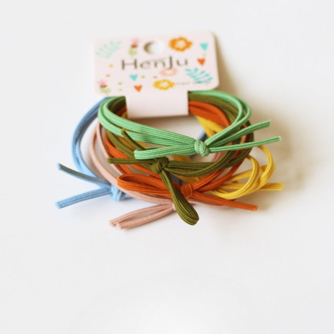 Simple Bow Hair Ties, Sweet And Basic For Girls To Tie Hair Six-Piece Set
