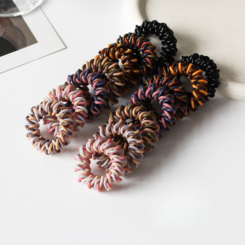 Coiled Telephone Cord Hair Tie - Trendy Elegant Elastic Band for Women, High Elasticity Durable Hair Ties for Tying Hair