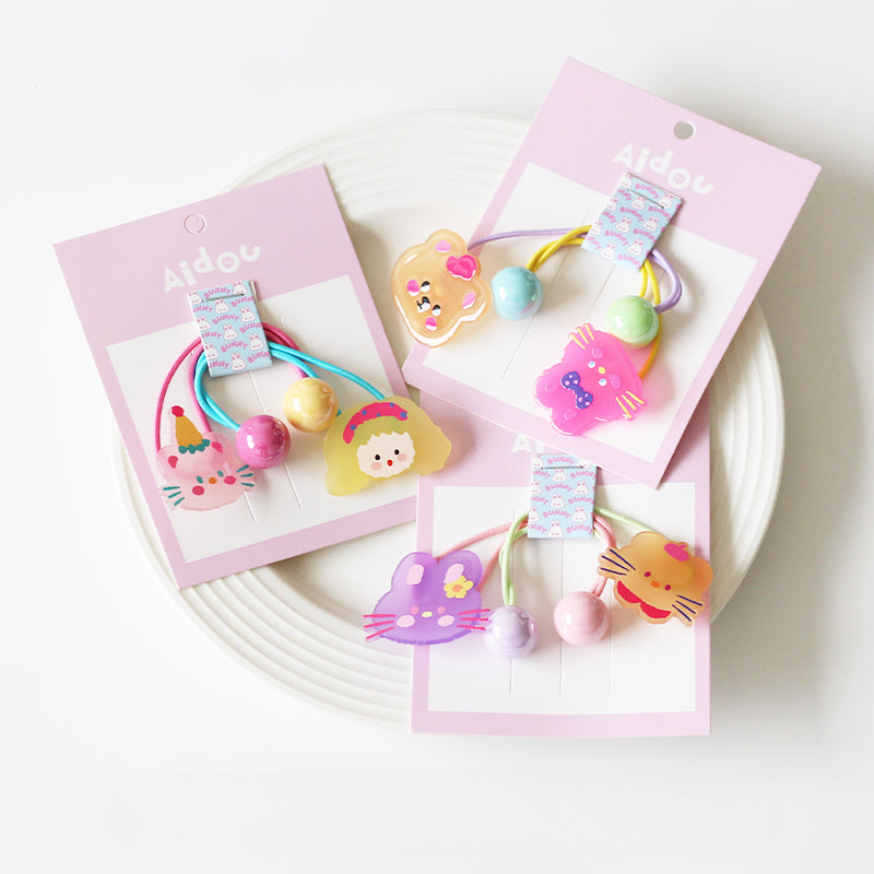 Cute Animal Hair Ties - 2024 New Cartoon Hair Bands, High Elasticity Durable Elastic Bands for Tying Hair