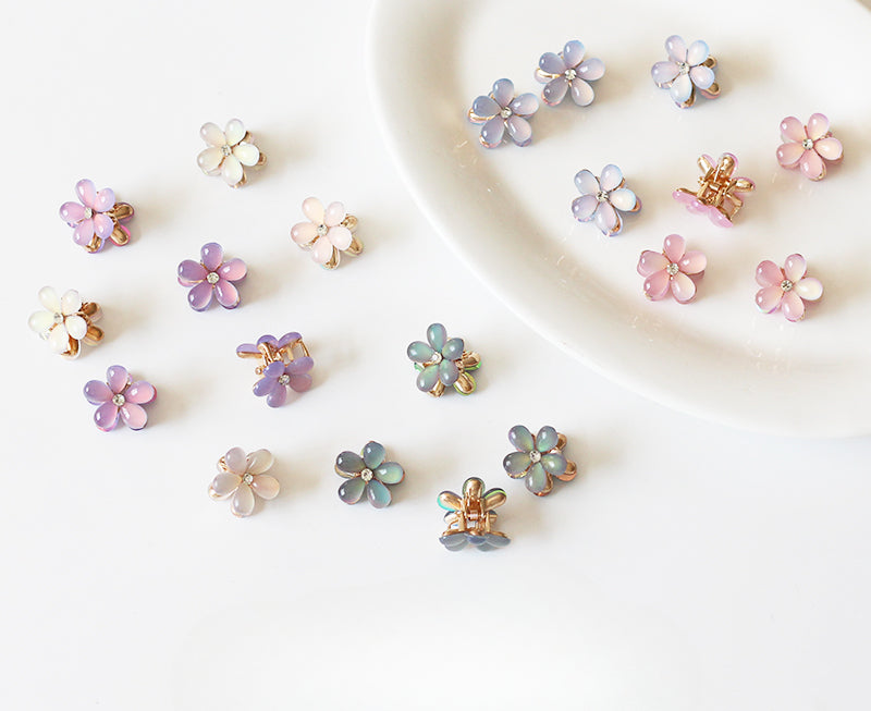 Faux Crystal Mini Claw Clips - Trendy Elegant Small Shark Clips, Bang Clips and Hair Accessories