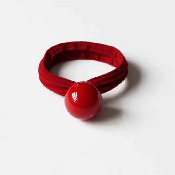 Red Hair Tie Stylish Hairband High Elasticity Durable Simple Design For Women Elegant Hair Rope