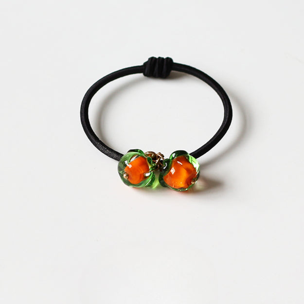 Persimmon Wish Bracelet Hair Tie - Cute Trendy Lucky Hair Accessory, New Simple and Elegant Small Elastic Hair Band