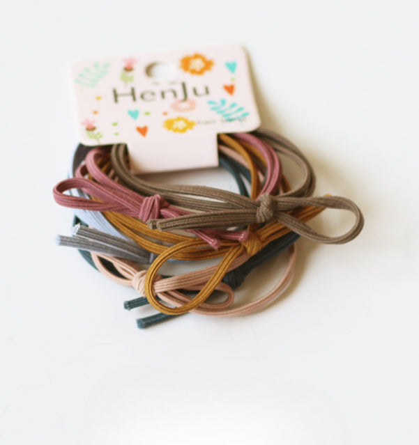 Simple Bow Hair Ties, Sweet And Basic For Girls To Tie Hair Six-Piece Set