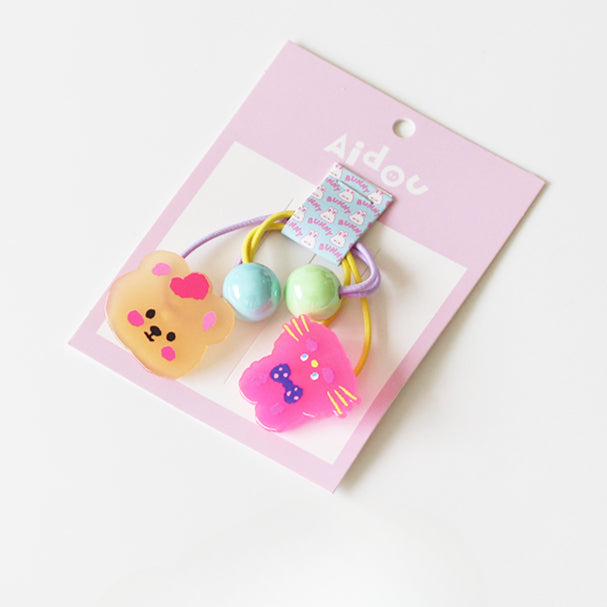 Cute Animal Hair Ties - 2024 New Cartoon Hair Bands, High Elasticity Durable Elastic Bands for Tying Hair