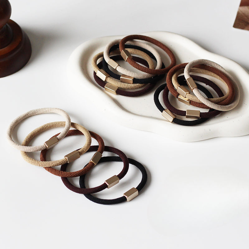 Set Of Five Hair Ties, Trendy And Durable For Women To Tie Hair