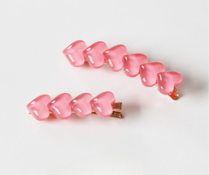 Crystal Heart Hair Clip New Cute Bangs Clip Women Side Hair Accessory
