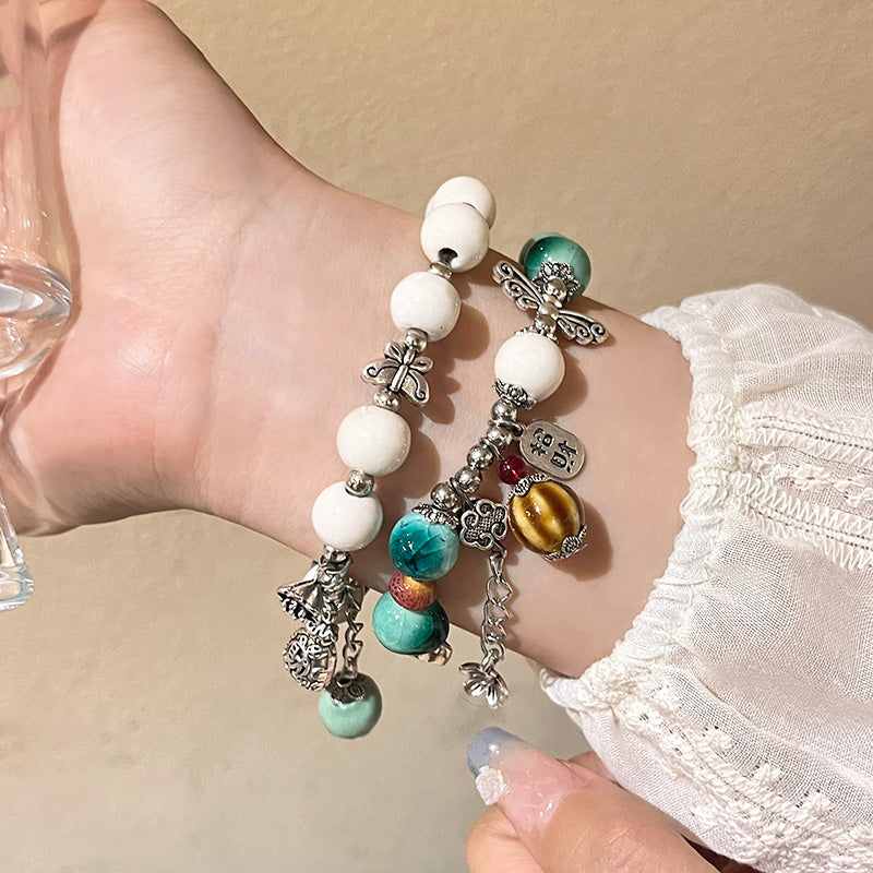 Porcelain Bead Bracelet for Women - Artistic and Fresh Chinese-style Friendship Bracelet
