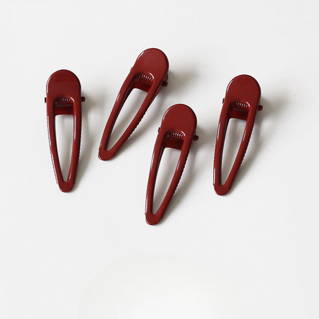 Red Hair Clip, New Sweet Side Bangs and Forehead Clip, Duckbill Hairpin for Short Hair