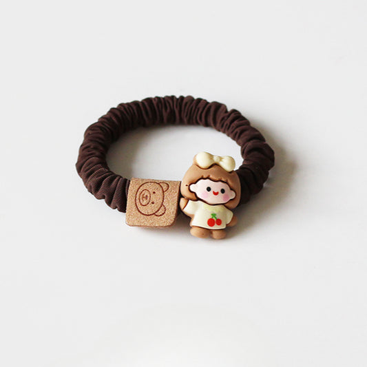 Brown Girl Hair Tie Trendy Elegant Elastic Band Ponytail Cute Hair Accessory Women