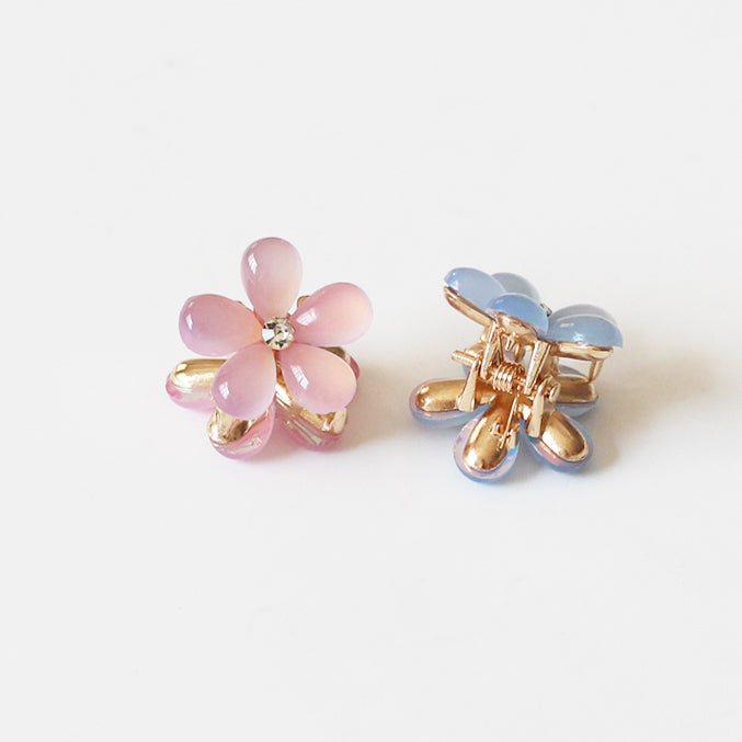 Faux Crystal Mini Claw Clips - Trendy Elegant Small Shark Clips, Bang Clips and Hair Accessories