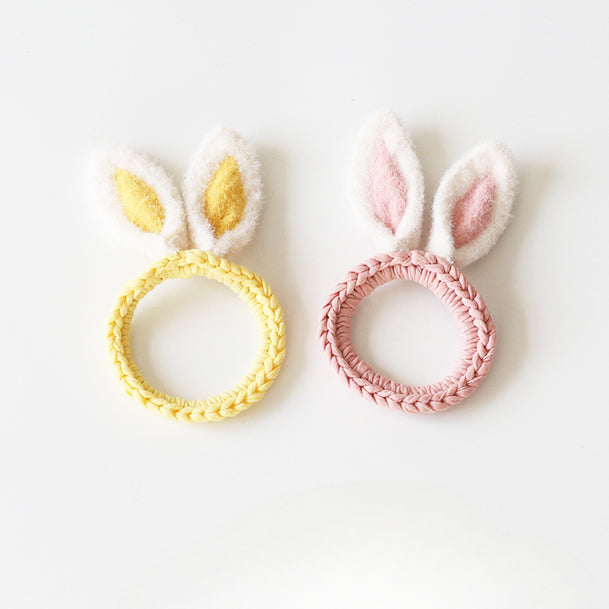 Fuzzy Bunny Ear Hair Tie Sweet Cute Rabbit Ponytail Band Hair Accessory