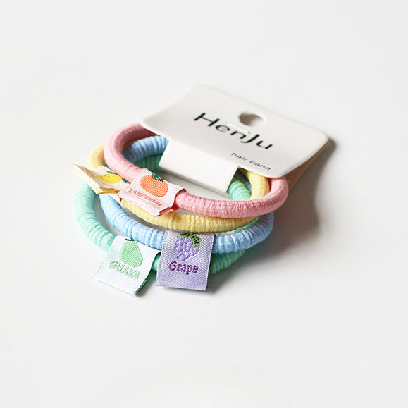 Set Of Four Hair Ties, Cream-Colored And Cute For Women To Tie Hair