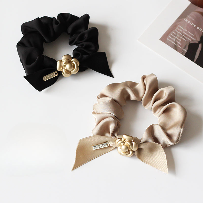 Camellia Hair Tie Women Elegant Trendy Ponytail Band Bun Hair Accessory