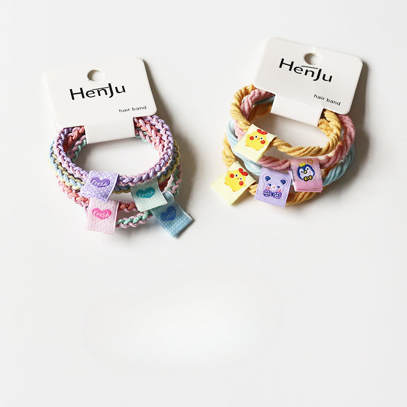 Set Of Four Hair Ties, Cream-Colored And Cute For Women To Tie Hair