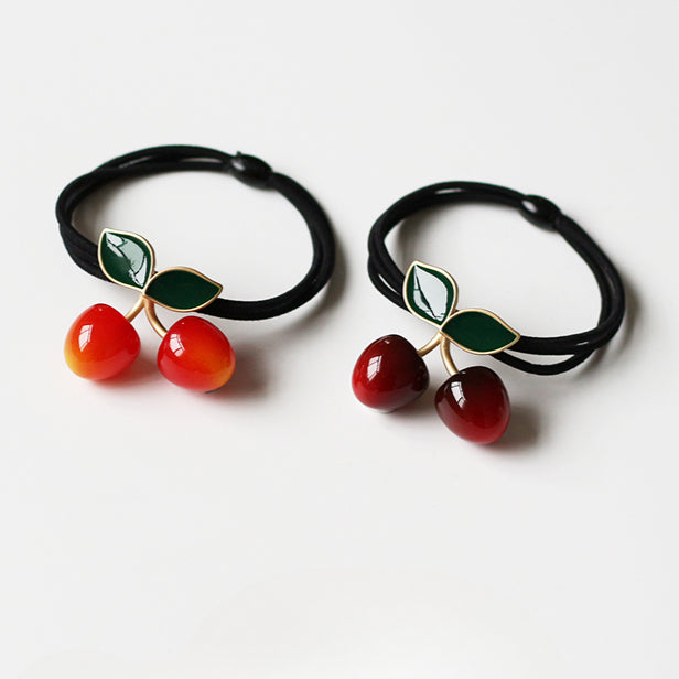 Cute Hair Tie With Cherry Design Stylish Hairband For Women Perfect For Ponytails Inspired By Korean Fashion Trends