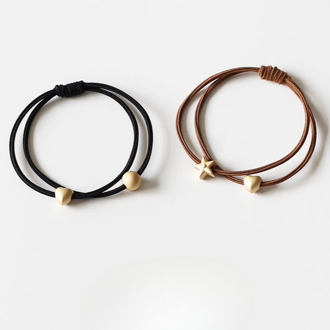 Simple Double-Layer Hair Ties, High-Elasticity And Durable For Women To Tie Hair