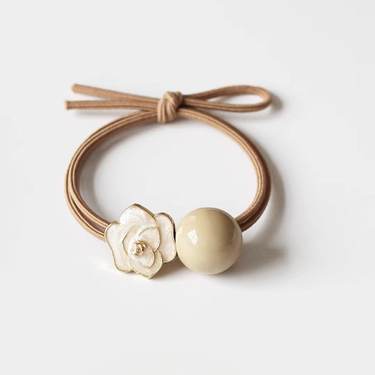 Camellia Hair Tie, High-end Hair Loop for Women, Elastic for Hairstyles