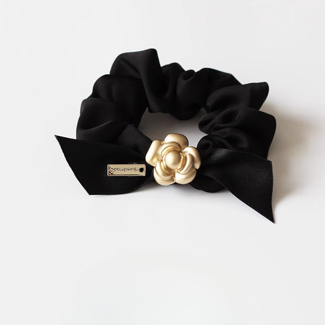 Camellia Hair Tie Women Elegant Trendy Ponytail Band Bun Hair Accessory