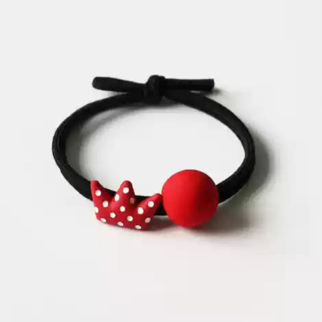 Red Wave Hair Tie - Korean Cute Girl's Elastic Band, Trendy Elastic for Women's Hair Ties and Children's Hair Accessories