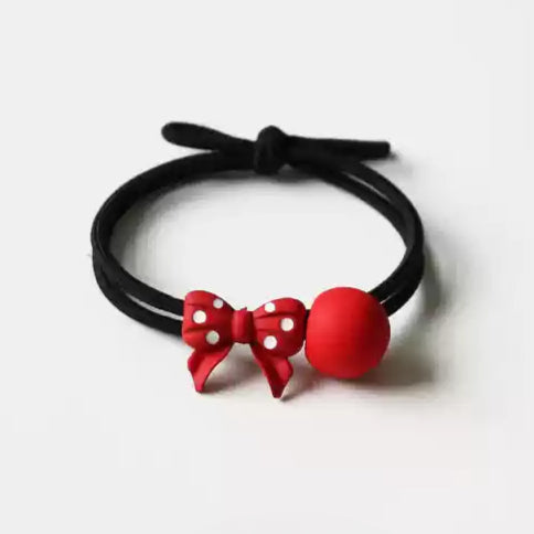 Red Wave Hair Tie - Korean Cute Girl's Elastic Band, Trendy Elastic for Women's Hair Ties and Children's Hair Accessories