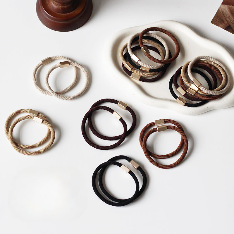 Set Of Five Hair Ties, Trendy And Durable For Women To Tie Hair