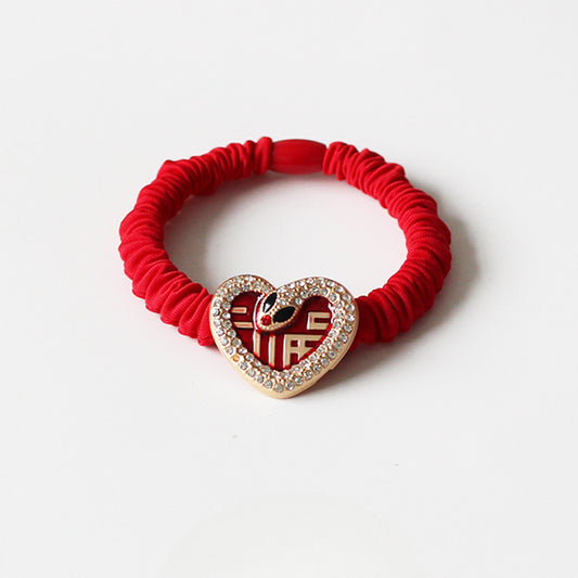 Snake And Heart Hair Ties, High-Elasticity And Durable For Women To Tie Hair