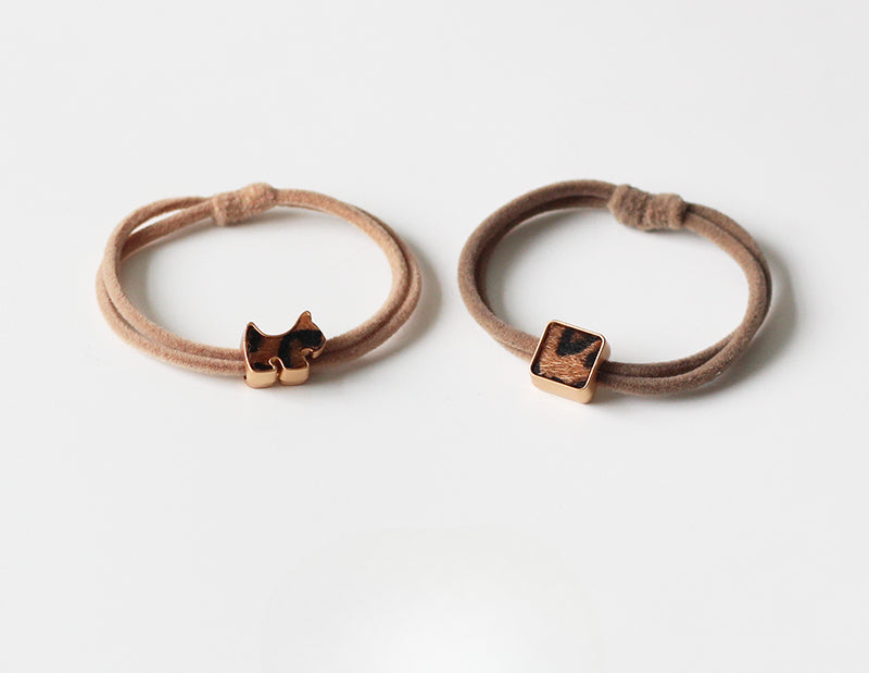 Leopard Print Heart Hair Tie - High Elasticity Durable Elastic Band for Women, 2024 New Premium Hair Loop