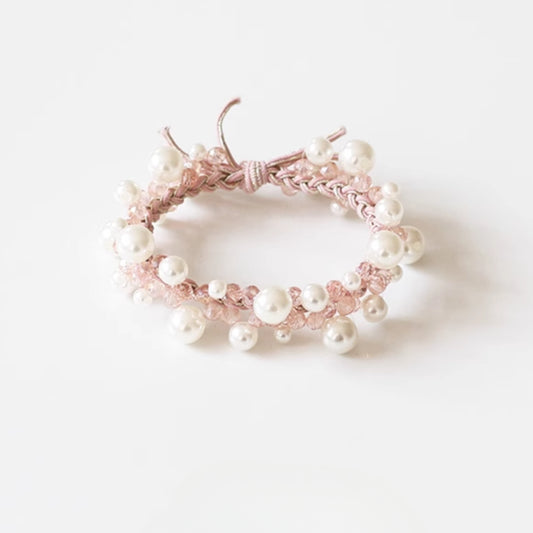Bracelet Hair Ties - Elegant Beaded Elastic Bands, Cool Style Pearl Hair Ties, Fresh Ponytail Accessories