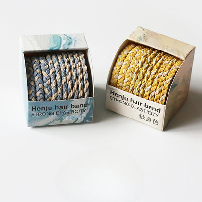 10-piece Boxed Dark-toned Hair Ties, 2024 New Stylish Hair Loops, Simple Small Elastics for Women's Hairstyles