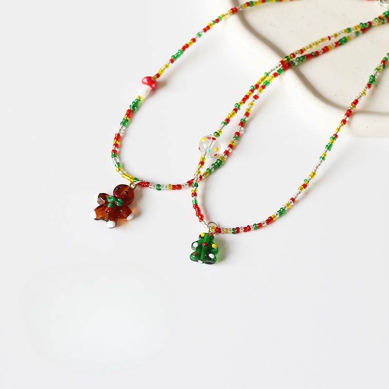Colorful Beaded Necklace for Women - Adjustable DIY Statement Collarbone Chain