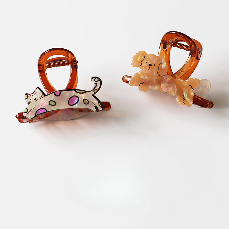Small Animal Claw Clips for Women - 2024 New Premium Shark Clips for Thin Hair, Half-Up Hair Clips for Back of Head