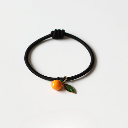 Persimmon Wish Bracelet Hair Tie - Cute Trendy Lucky Hair Accessory, New Simple and Elegant Small Elastic Hair Band