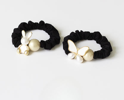 French butterfly hair ring, , head rope, ponytail hair rope, high-quality sense of leather bands, high elasticity and durability